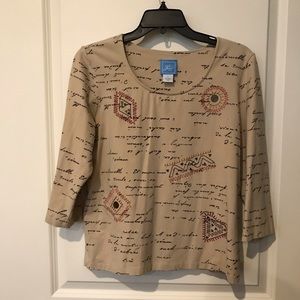 Lara Lane 3/4 Sleeve Stretch Top